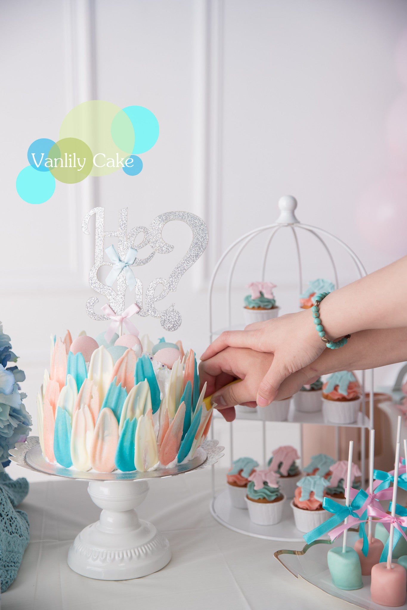 He or She Gender Reveal Creamy Rice Cake