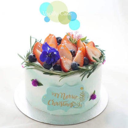 鮮果米蛋糕(香草裝飾)