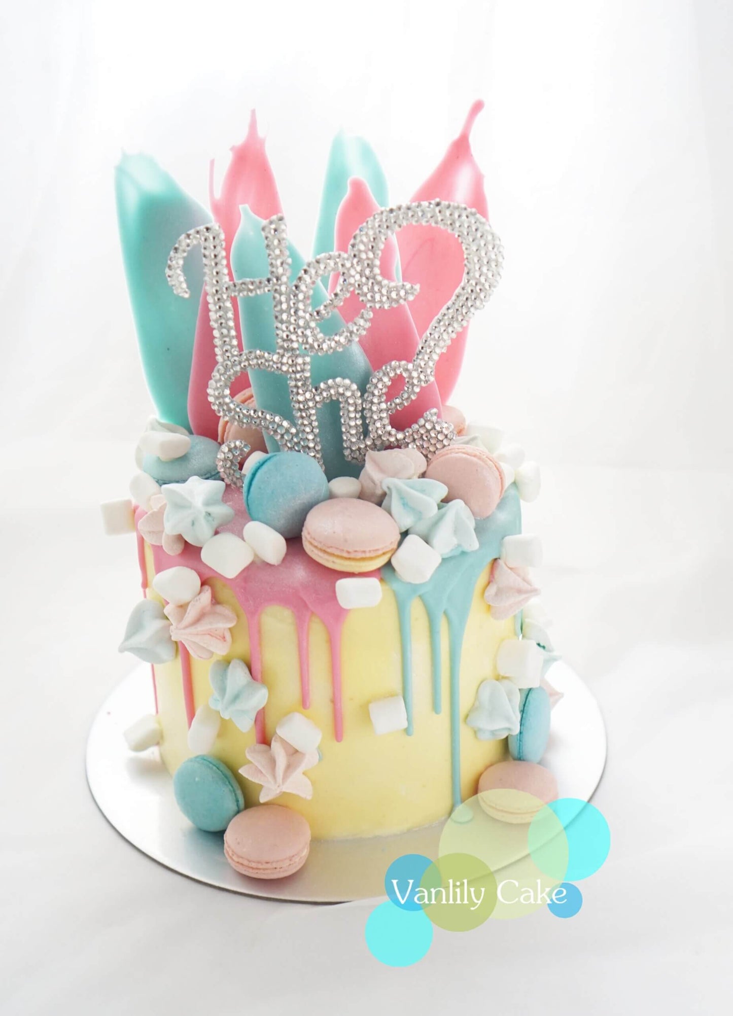 He or She Gender Reveal Buttercream Cake