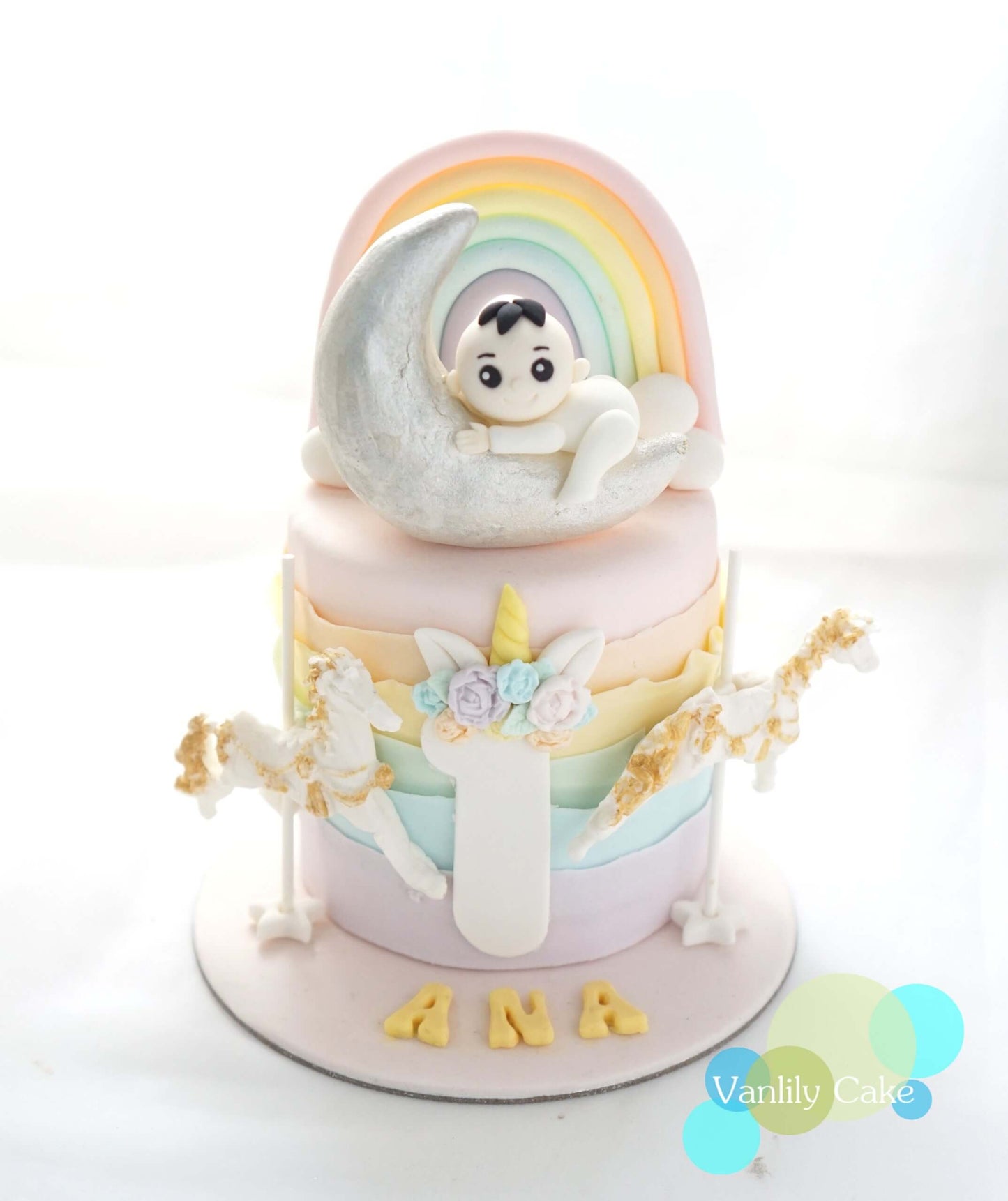 彩虹木馬糖皮蛋糕