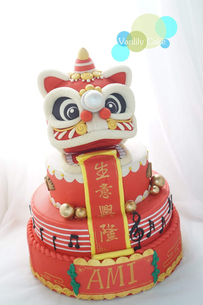 開張醒獅糖皮蛋糕