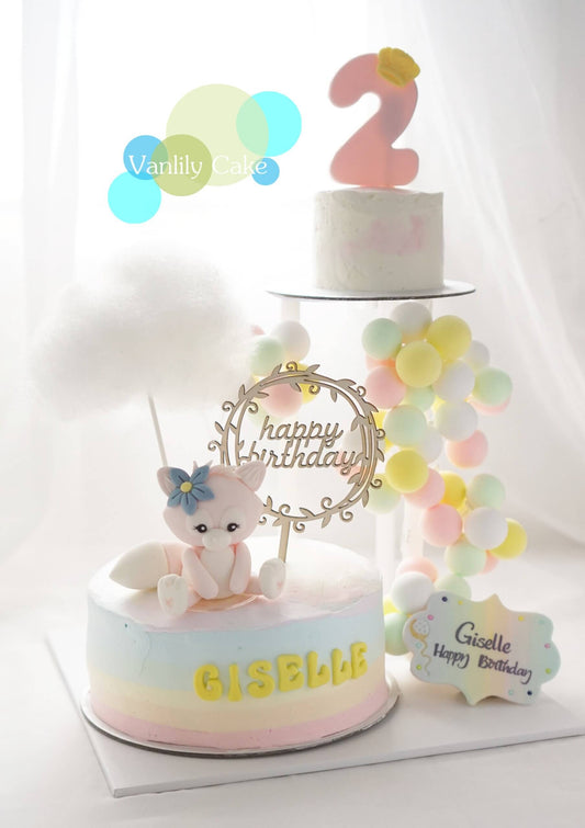 Family Double up Cake Tower - 彩虹忌廉米蛋糕