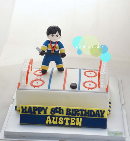 Square Ball Sports Fondant Cake
