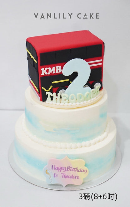 Fresh Fruit Cream Cake (with car design)