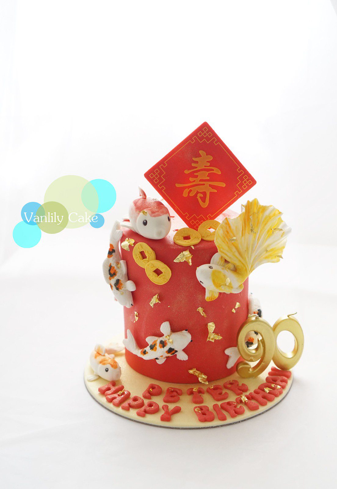 Fish Leaping Over the Dragon Gate Fondant Cake