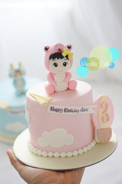 蛇寶寶糖皮蛋糕