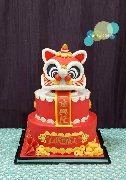 開張醒獅糖皮蛋糕