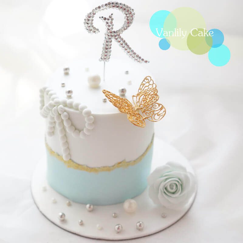 閃石字母糖皮蛋糕