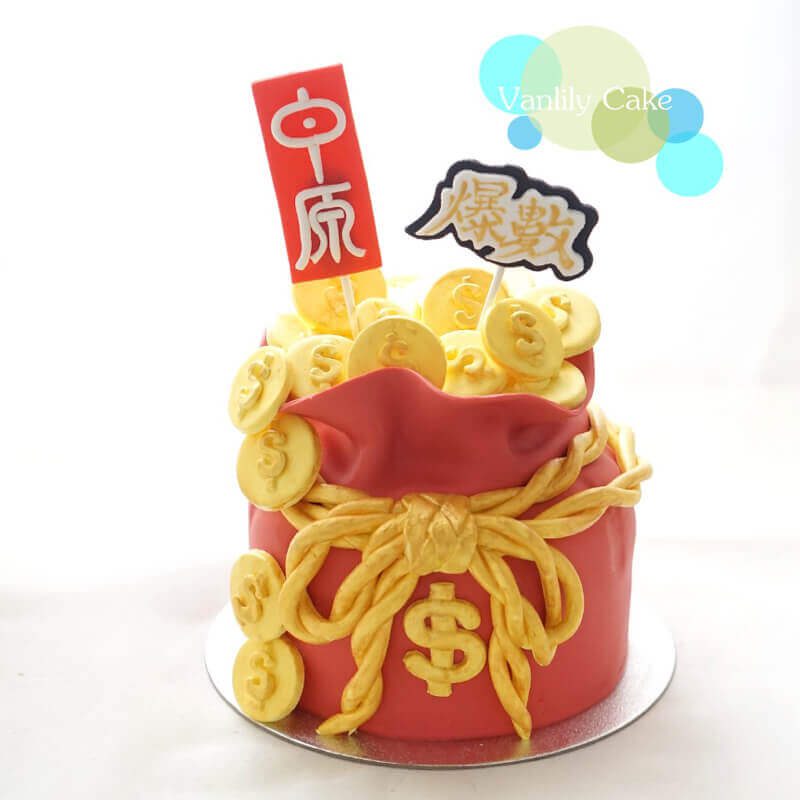 Vanlily Cake 自訂主題糖皮蛋糕，展示精緻的手工塑形技術與細膩裝飾，適合公司週年慶、商務活動或成人主題派對等專業訂造需求。
