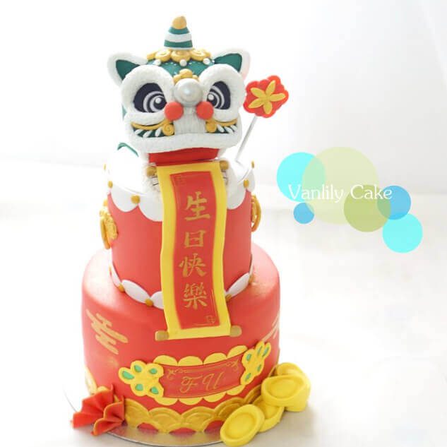 開張醒獅糖皮蛋糕