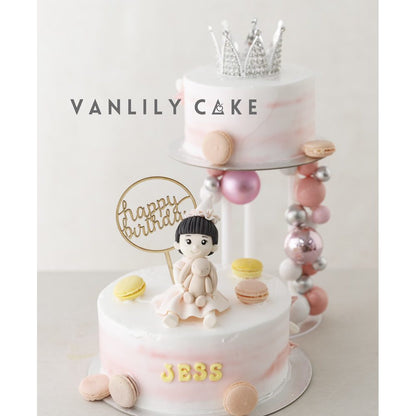 Vanlily-Cake-一歲生日蛋糕-BB大人共享雙層蛋糕-無糖無麩質米蛋糕-低糖鮮果海綿蛋糕-百日宴首選
