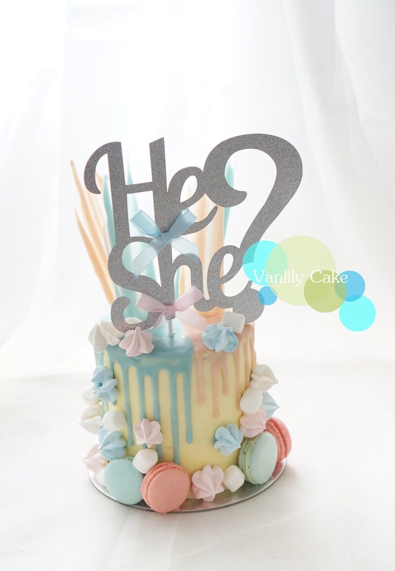 He or She Gender Reveal Buttercream Cake