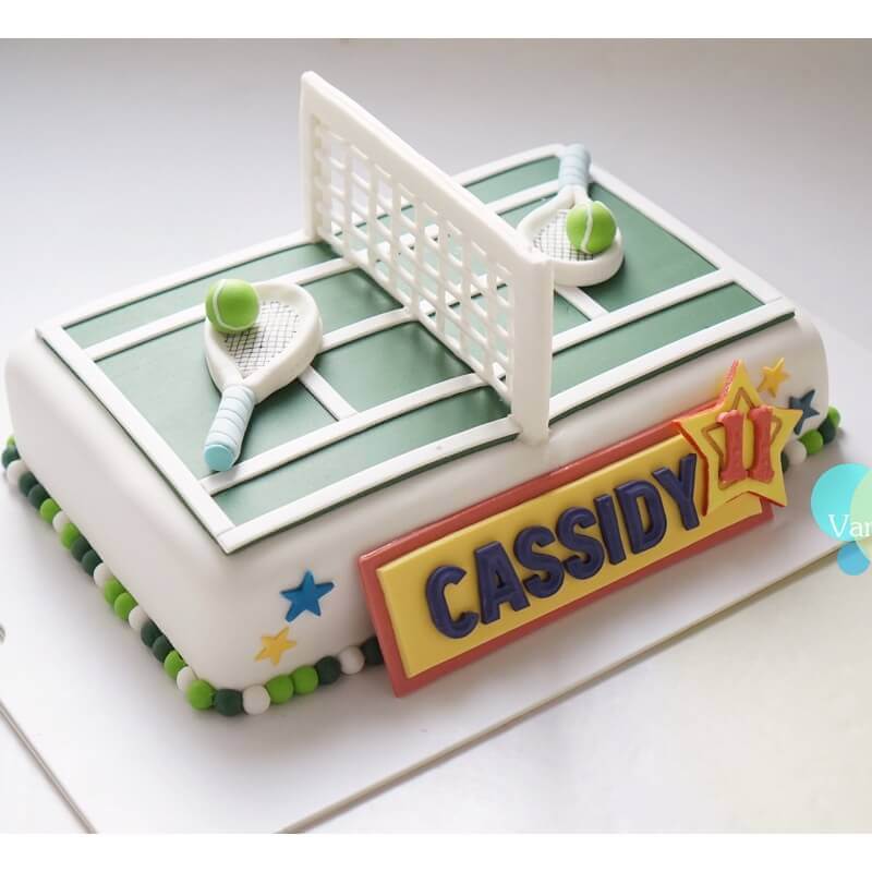 Square Ball Sports Fondant Cake