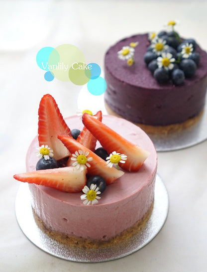Sugar-free vegan fresh fruit mousse cake