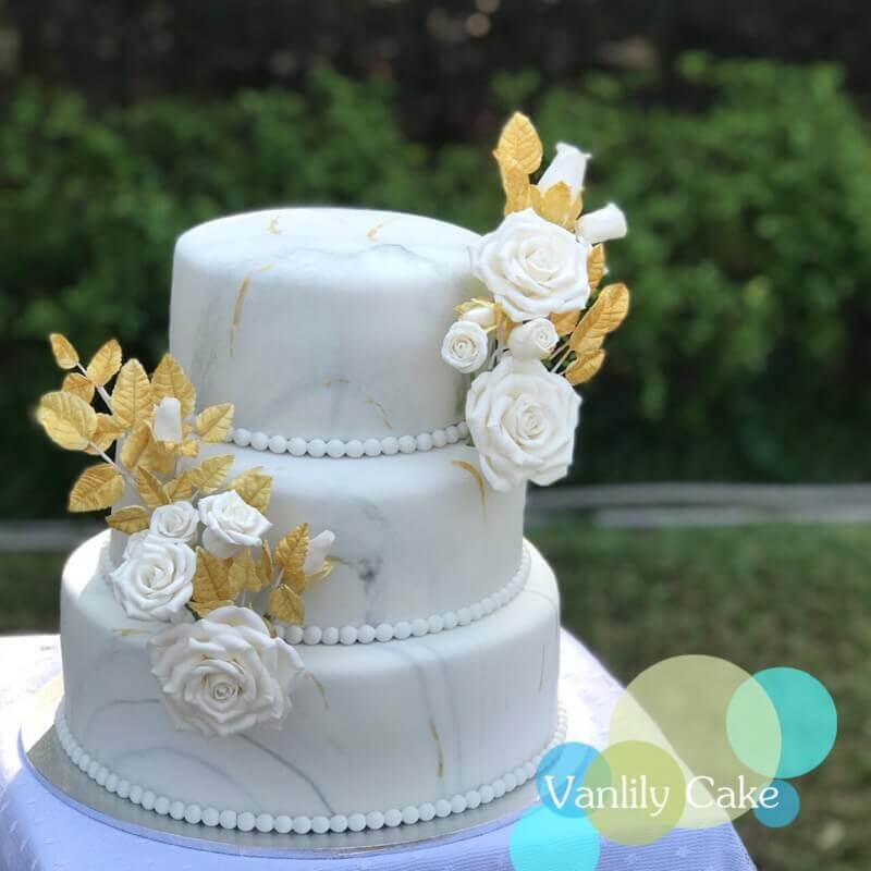 玫瑰花結婚糖皮蛋糕