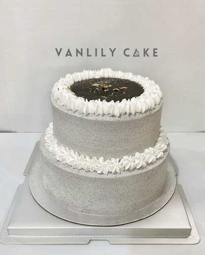 Sea Salt Black Sesame Cream Cake (Low Sugar/Sugar-Free)