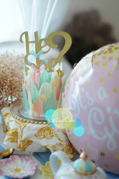 He or She Gender Reveal Creamy Rice Cake