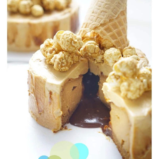 焦糖流心爆谷芝士蛋糕