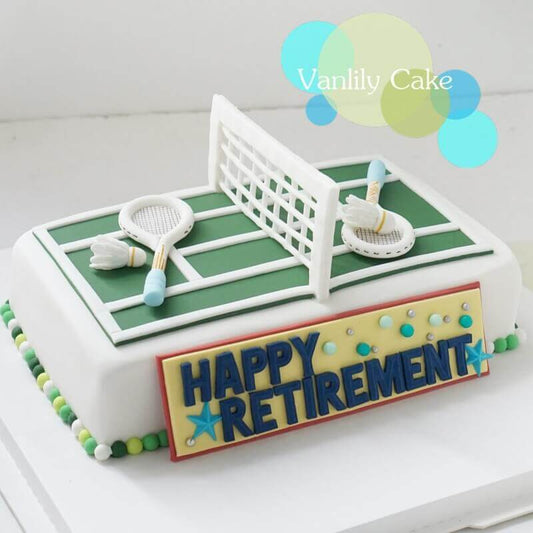 Square Ball Sports Fondant Cake