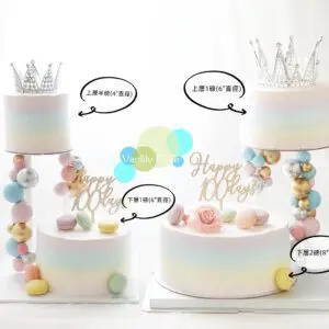 生日/ 百日宴忌廉蛋糕 Double-up Cake Tower - Image 10