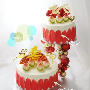 紅扇大壽忌廉米蛋糕 (無糖/低糖) - Image 2