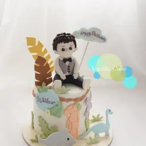 恐龍樂園純素糖皮蛋糕