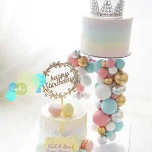生日/ 百日宴忌廉蛋糕 Double-up Cake Tower - Image 8