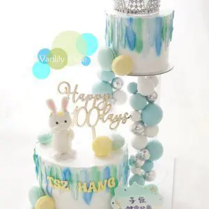 生日/ 百日宴忌廉蛋糕 Double-up Cake Tower - Image 3