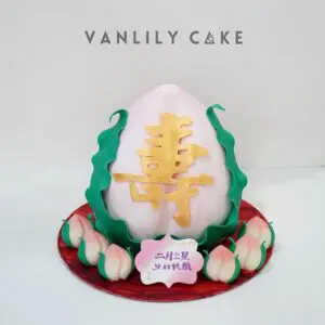 立體壽桃包糖皮蛋糕