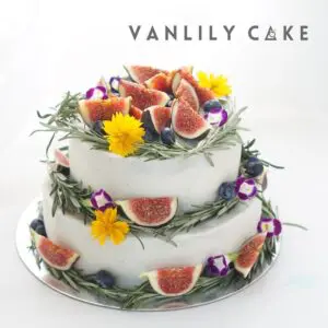 純素淮山香蕉蛋糕(香草裝飾)