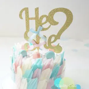 He or She Gender Reveal Cake 性別揭曉忌廉米蛋糕 - Image 3