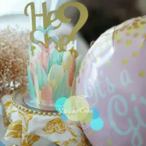 He or She Gender Reveal Cake 性別揭曉忌廉米蛋糕 - Image 2