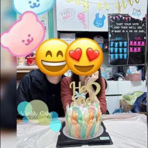 He or She Gender Reveal Cake 性別揭曉忌廉米蛋糕 - Image 6