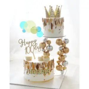 生日/ 百日宴忌廉蛋糕 Double-up Cake Tower - Image 5