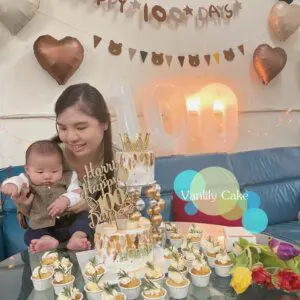 生日/ 百日宴忌廉蛋糕 Double-up Cake Tower - Image 6